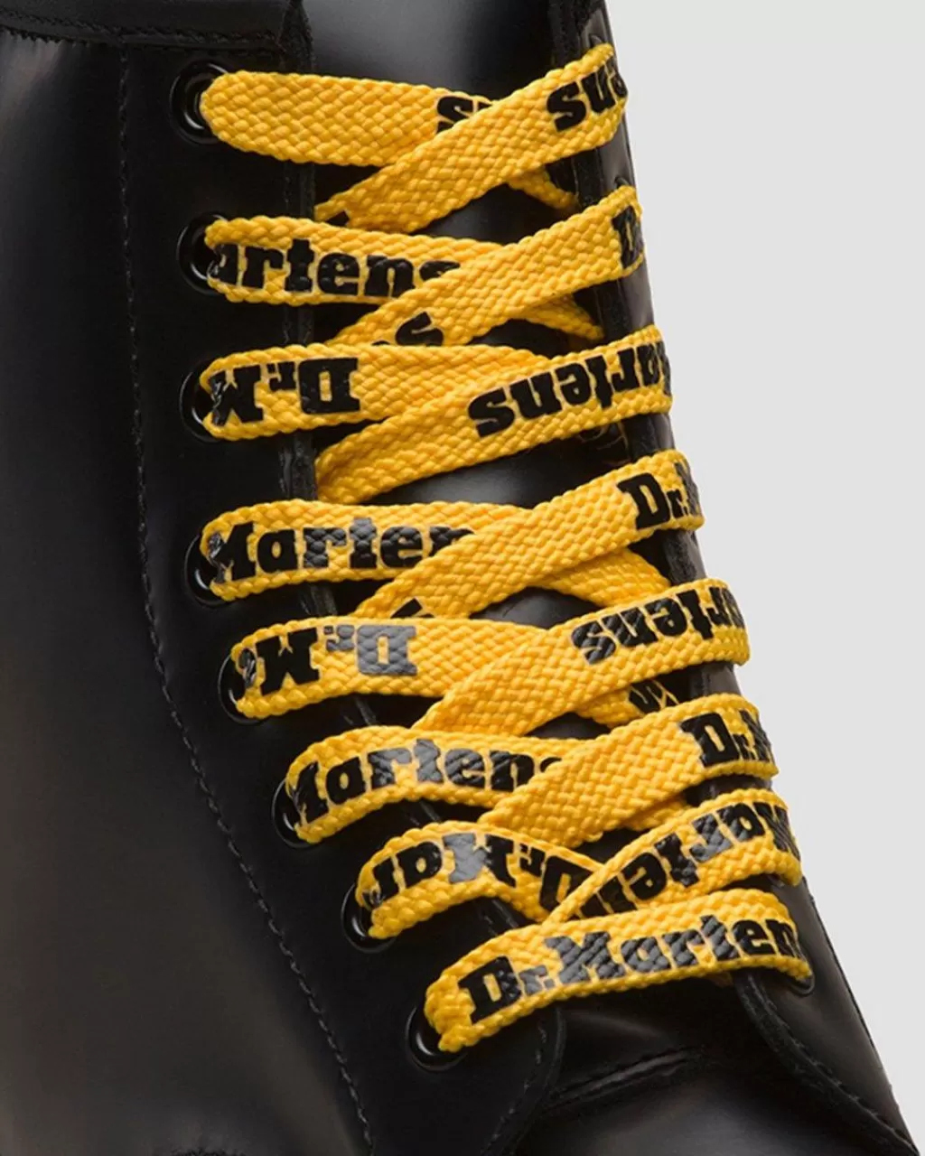 Store Dr Martens 140Cm Flade Snørebånd (8-10 Snorehuller) Yellow+Black Tetoronac754756