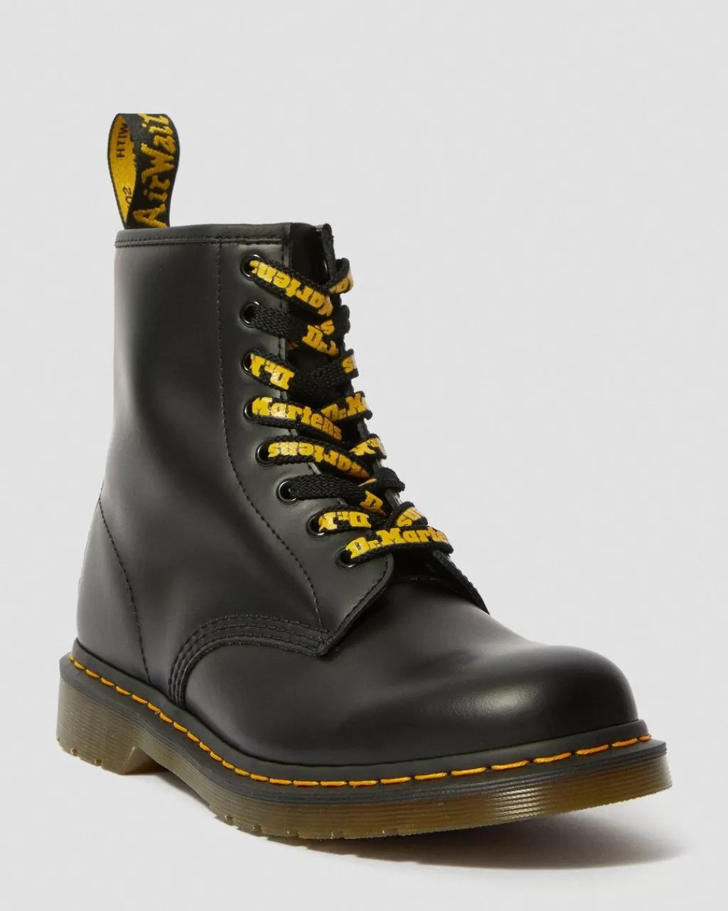 Fashion Dr Martens 140Cm Flade Snørebånd (8-10 Snorehuller) Black+Yellow Tetoronac756017