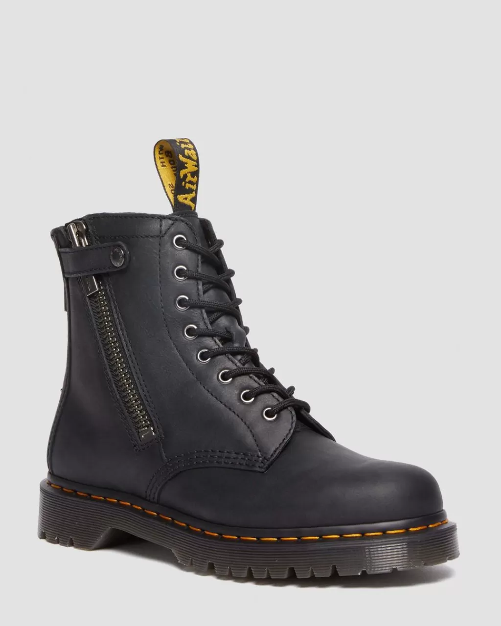 Outlet Dr Martens 1460 Alternative-Snørestøvler I Full Grain-Laeder Black Waxed Full Grain30719001