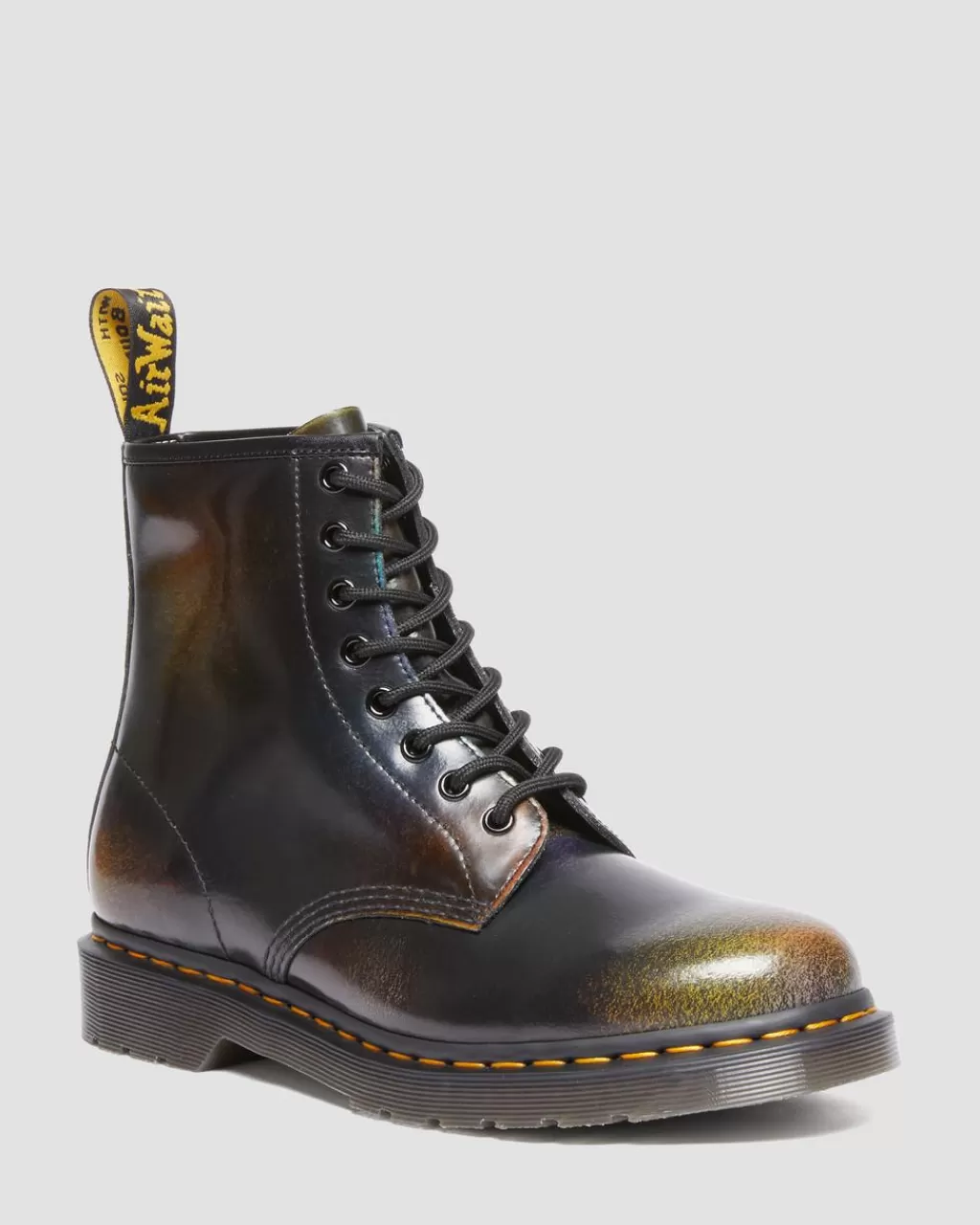 Fashion Dr Martens 1460 For Pride Snørestøvler I Laeder Brown+Multi Rainbow Rub Off30634038