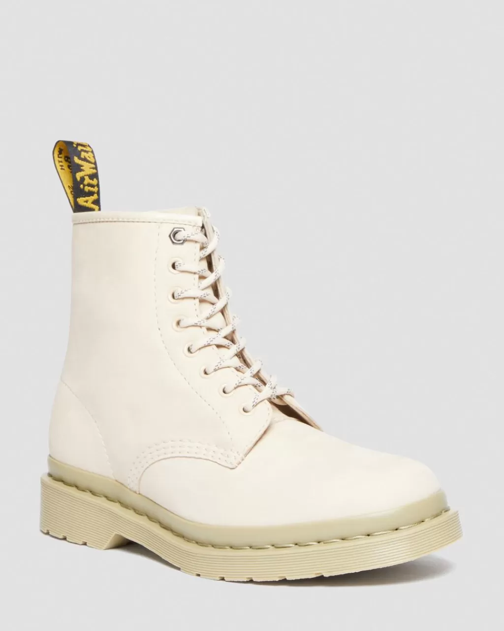 Best Sale Dr Martens 1460 Mono-Snørestøvler I Milled Nubuck-Laeder Parchment Beige Milled Nubuck Wp30659292