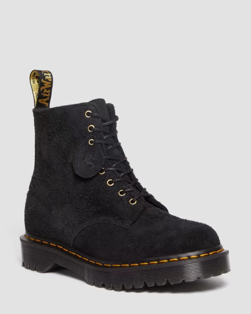 Discount Dr Martens 1460 Pascal Made In England-Snørestøvler I Tufted-Ruskind Black Tufted Suede30592001