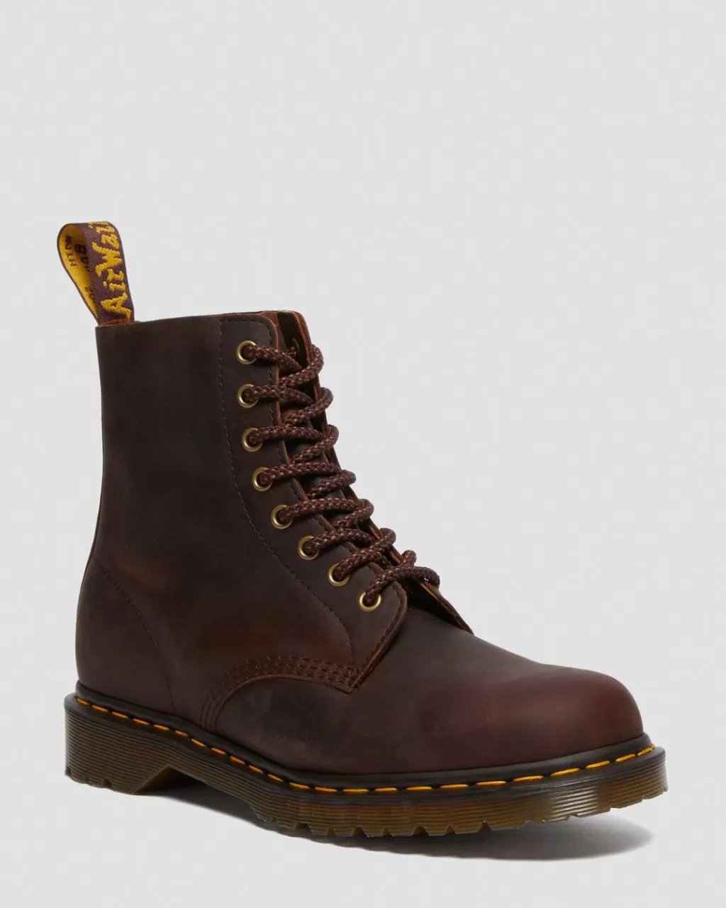 Discount Dr Martens 1460 Pascal-Snørestøvler I Waxed Full Grain-Laeder Chestnut Brown Waxed Full Grain30670294