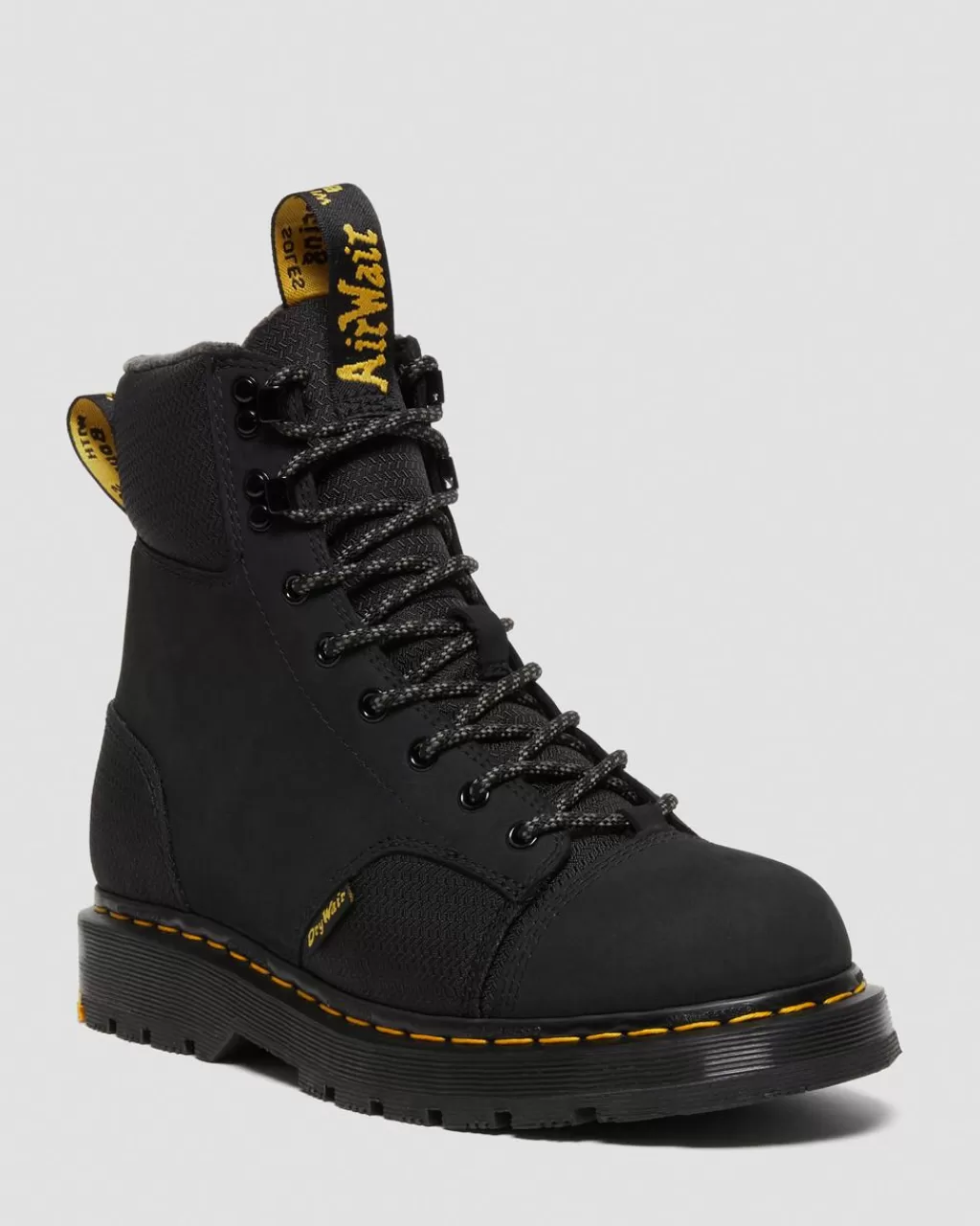 Online Dr Martens 1460 Trinity Vandtaette Og Skridsikre Støvler Black Milled Nubuck Wp27861001