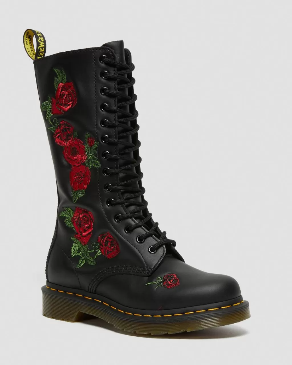 Flash Sale Dr Martens 1460 Vonda Floral Rose-Snørestøvler I Laeder Black Softy T12761001