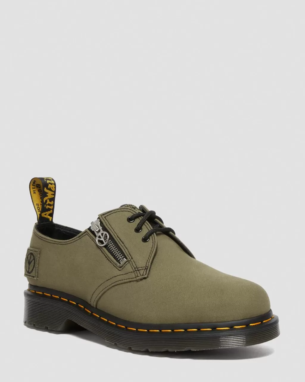 Cheap Dr Martens 1461 Babylon Canvas Laedersko Black+Olive Canvas+Wanama27990335