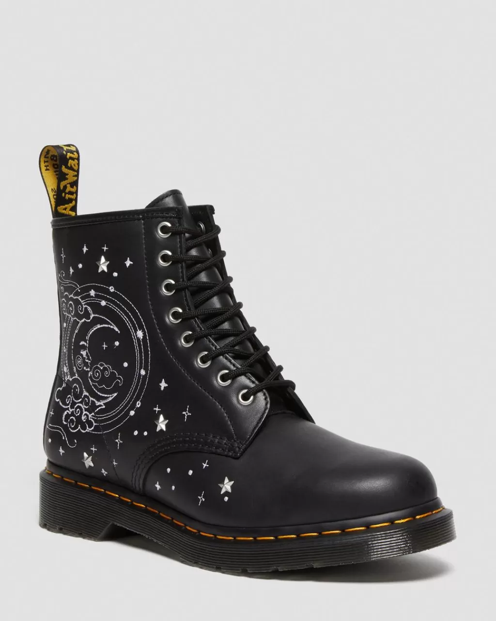 Best Dr Martens 1461 Cosmic Broderede Snørestøvler I Laeder Black Sendal27850001