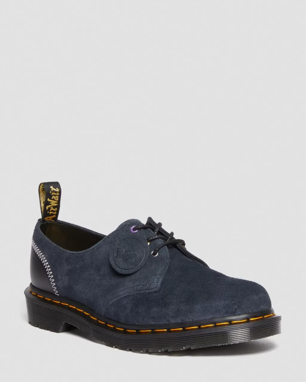 Best Dr Martens 1461 Made In England Deadstock Oxford-Sko I Laeder Black+Indigo+Black Quilon + Suede30618036