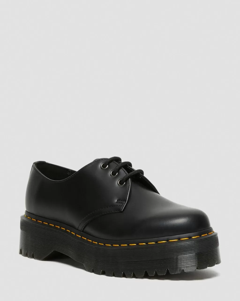 Shop Dr Martens 1461 Quad-Platformsko I Smooth Laeder Black Polished Smooth25567001