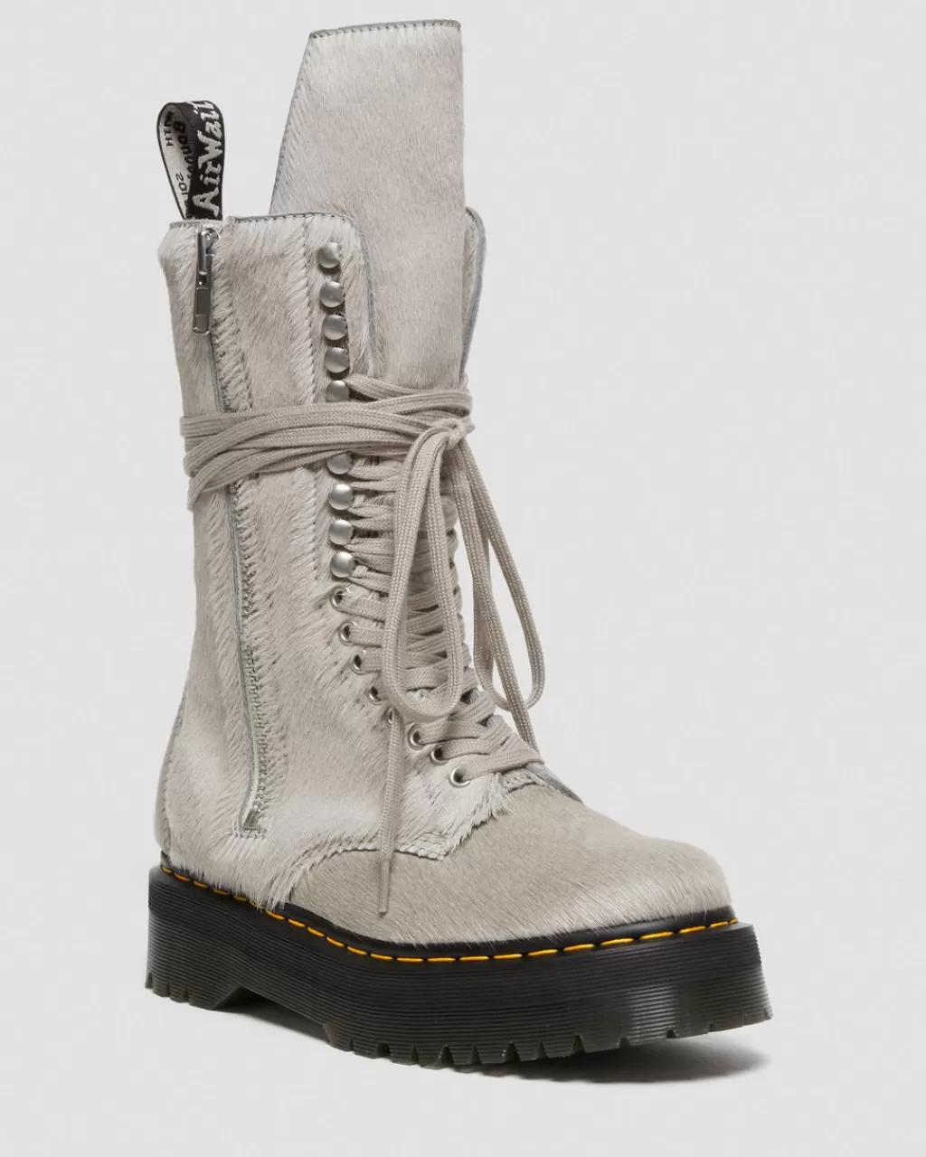 Fashion Dr Martens 1918 Rick Owens Hair-On PlatformStøvler I Laeder Hair-On Lux27980049