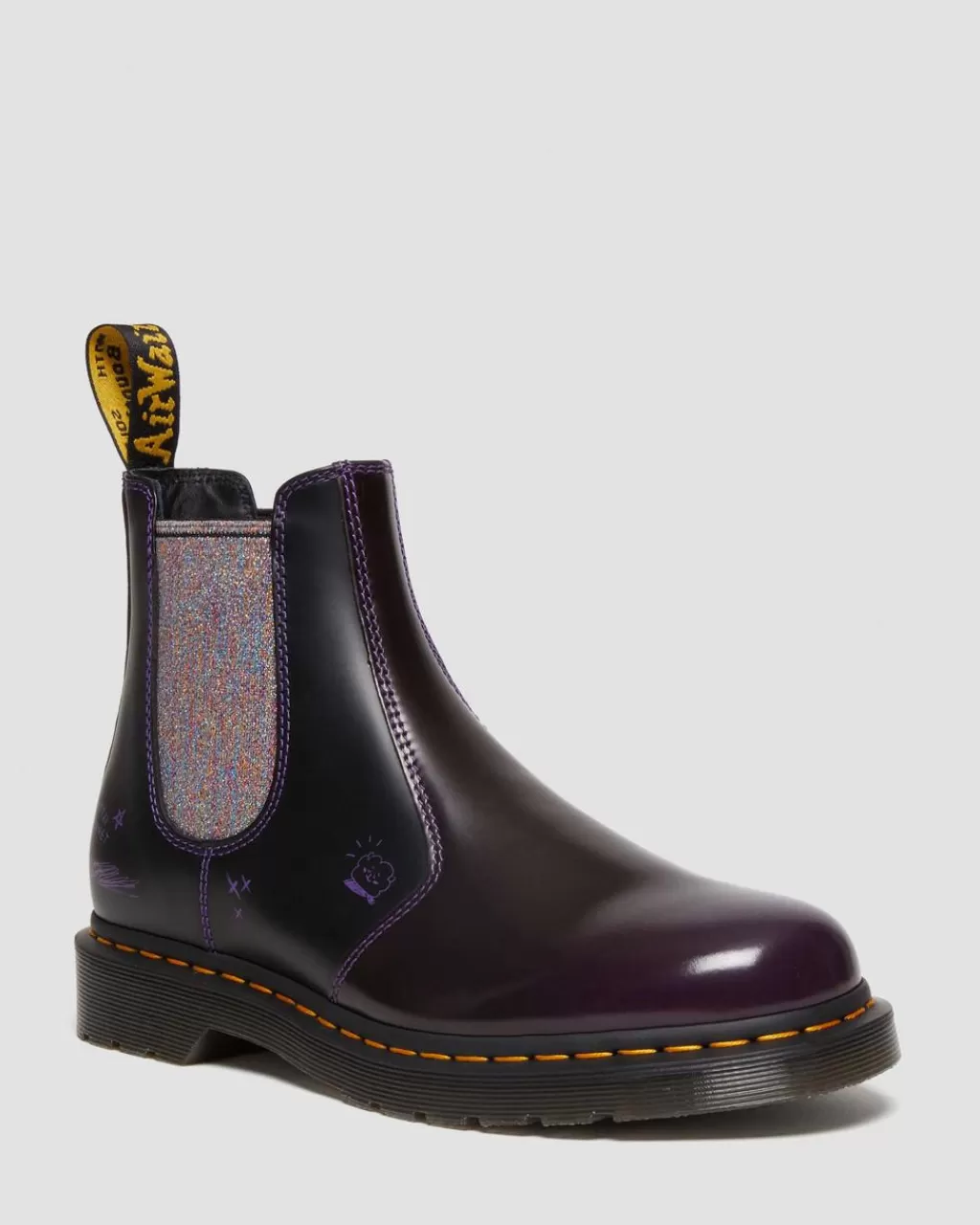 Discount Dr Martens 2976 Bt21 Chelsea-Støvler I Laeder Purple+Black Arcadia30892511