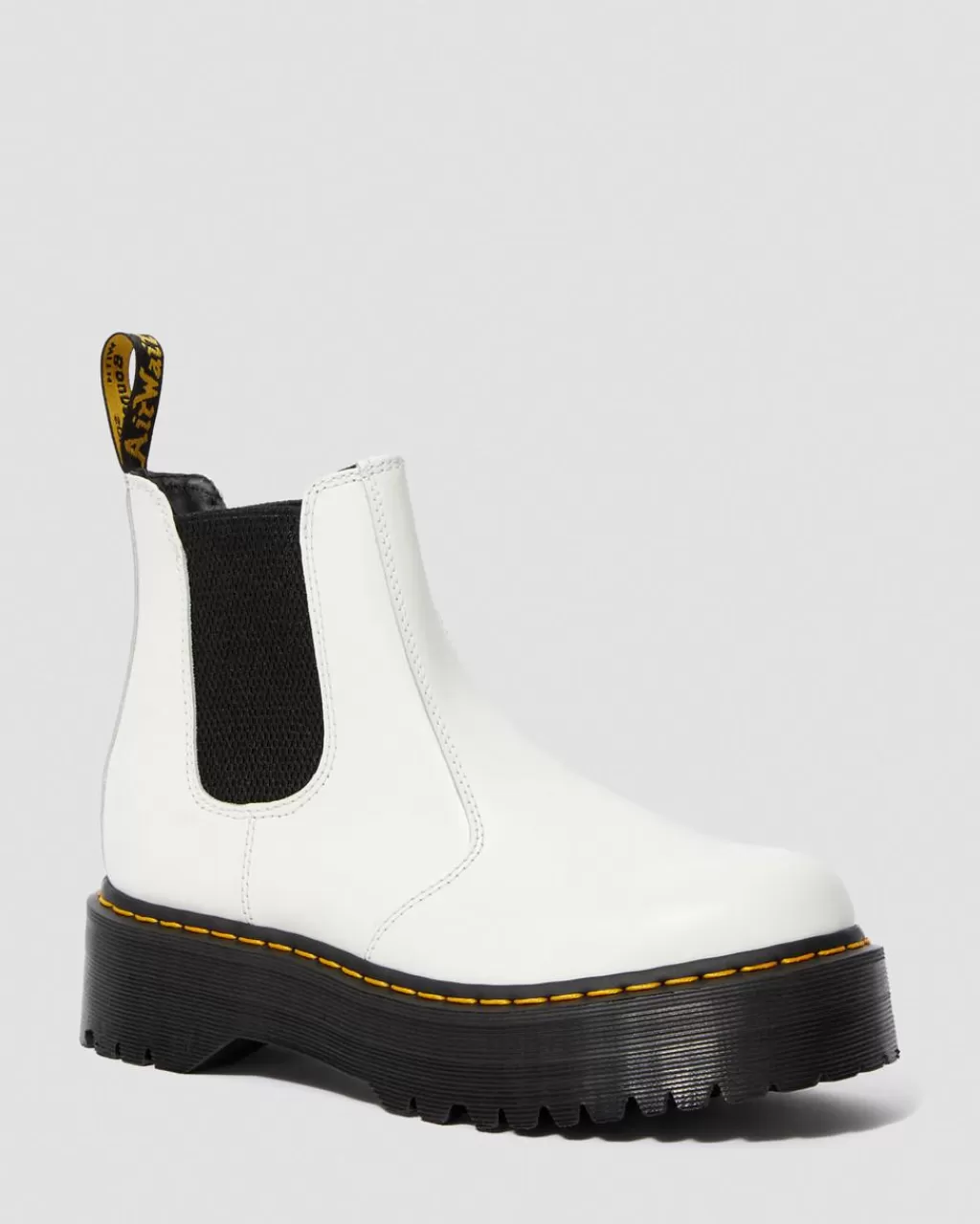 Flash Sale Dr Martens 2976 Quad Platform Chelsea Boots White Smooth25055100