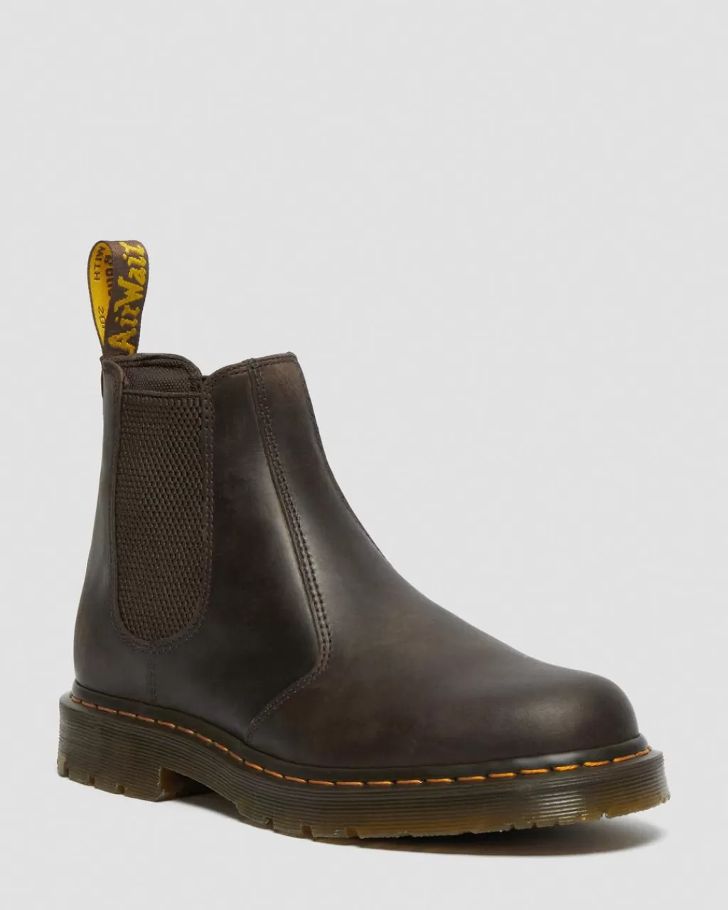 Best Dr Martens 2976 Skridhaemmende Chelsea Læderstøvler Dark Brown Crazy Horse+Pu27006207