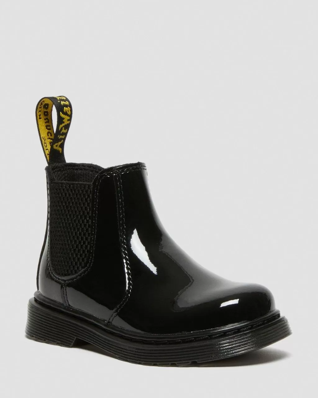 Best Sale Dr Martens 2976 Smaborn Laklaeder Chelsea Støvler Black Patent Lamper22676001