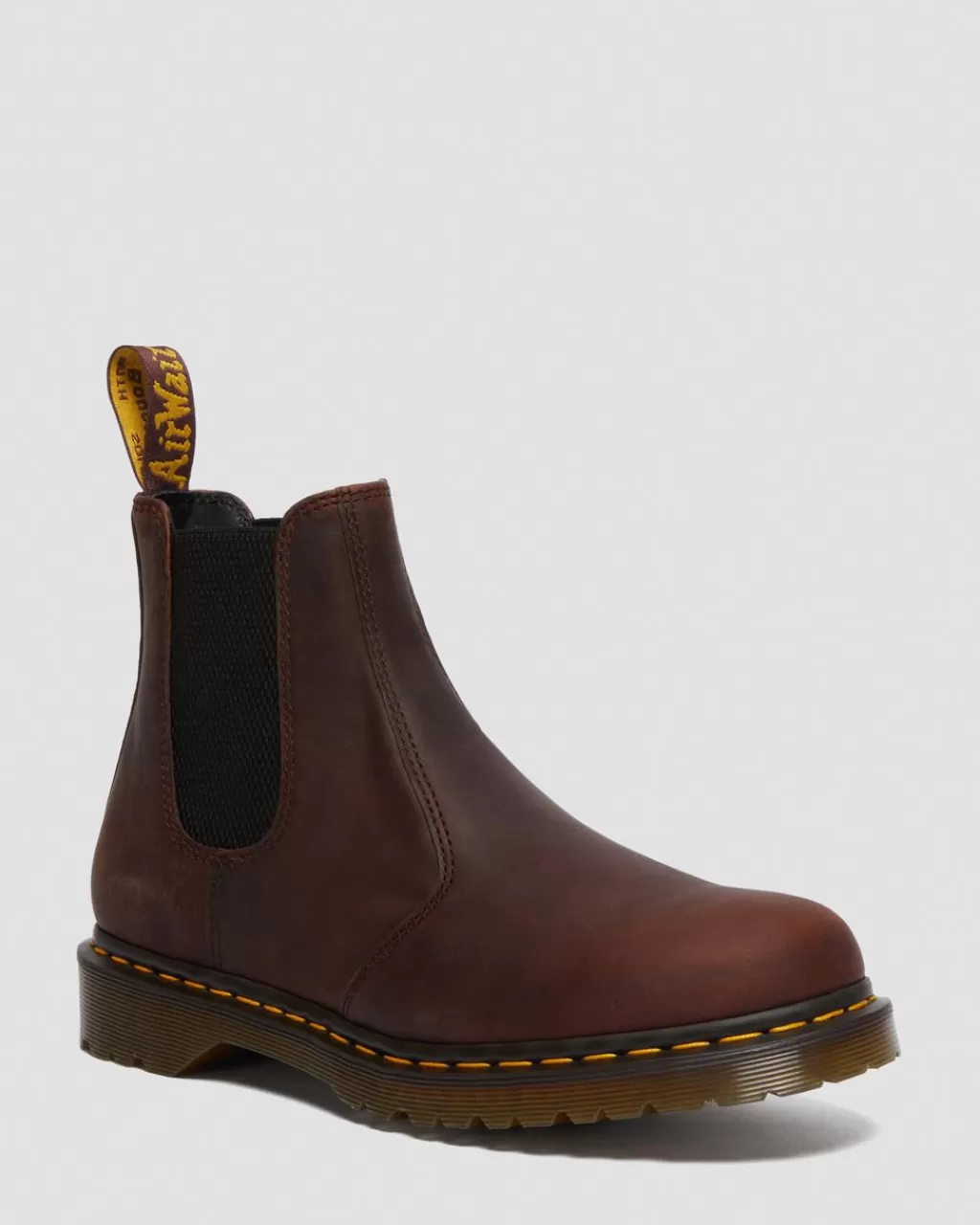 New Dr Martens 2976 Waxed Full Grain Chelsea-Støvler I Laeder Med Lynlas Chestnut Brown Waxed Full Grain30676294