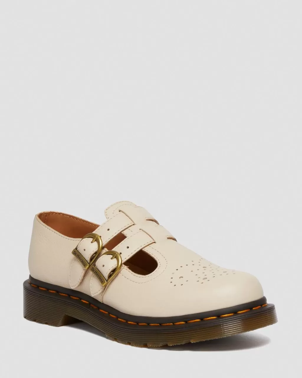 Cheap Dr Martens 8065 Mary Jane-Sko I Virginia-Laeder Parchment Beige Virginia30692292