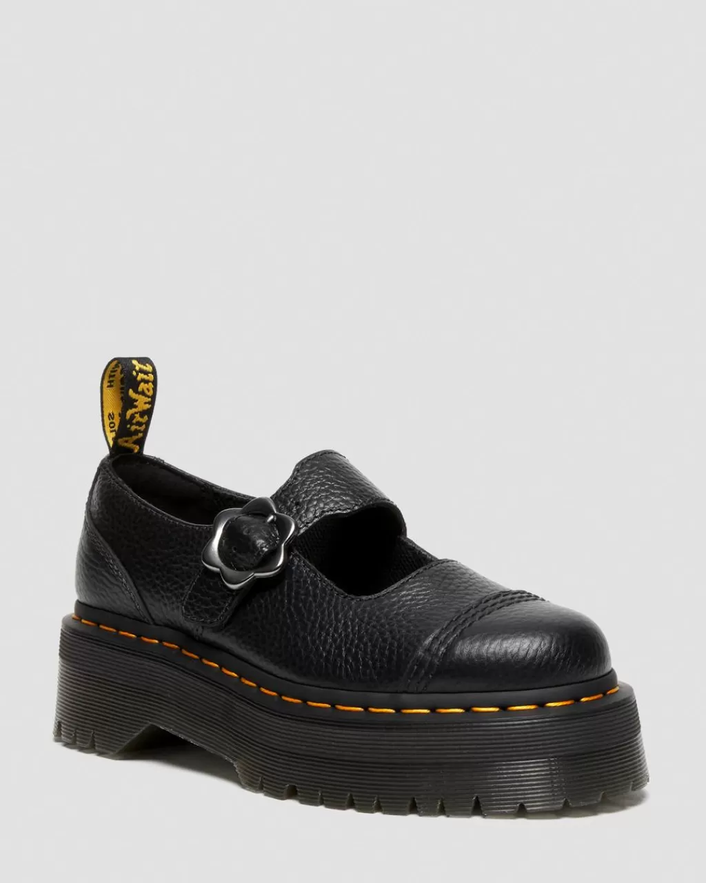 Discount Dr Martens Addina-Platformsko I Laeder Med Blomsterspaende Black Milled Nappa27644001