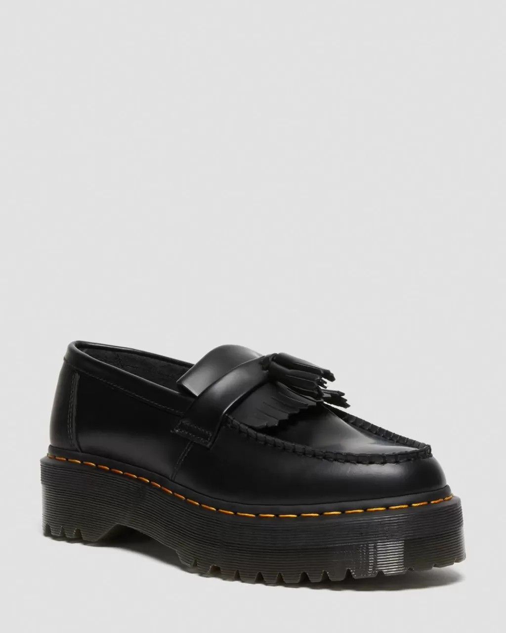 Best Sale Dr Martens Adrian Quad-Loafers I Laeder Med Platform Og Kvast Black Smooth27989001