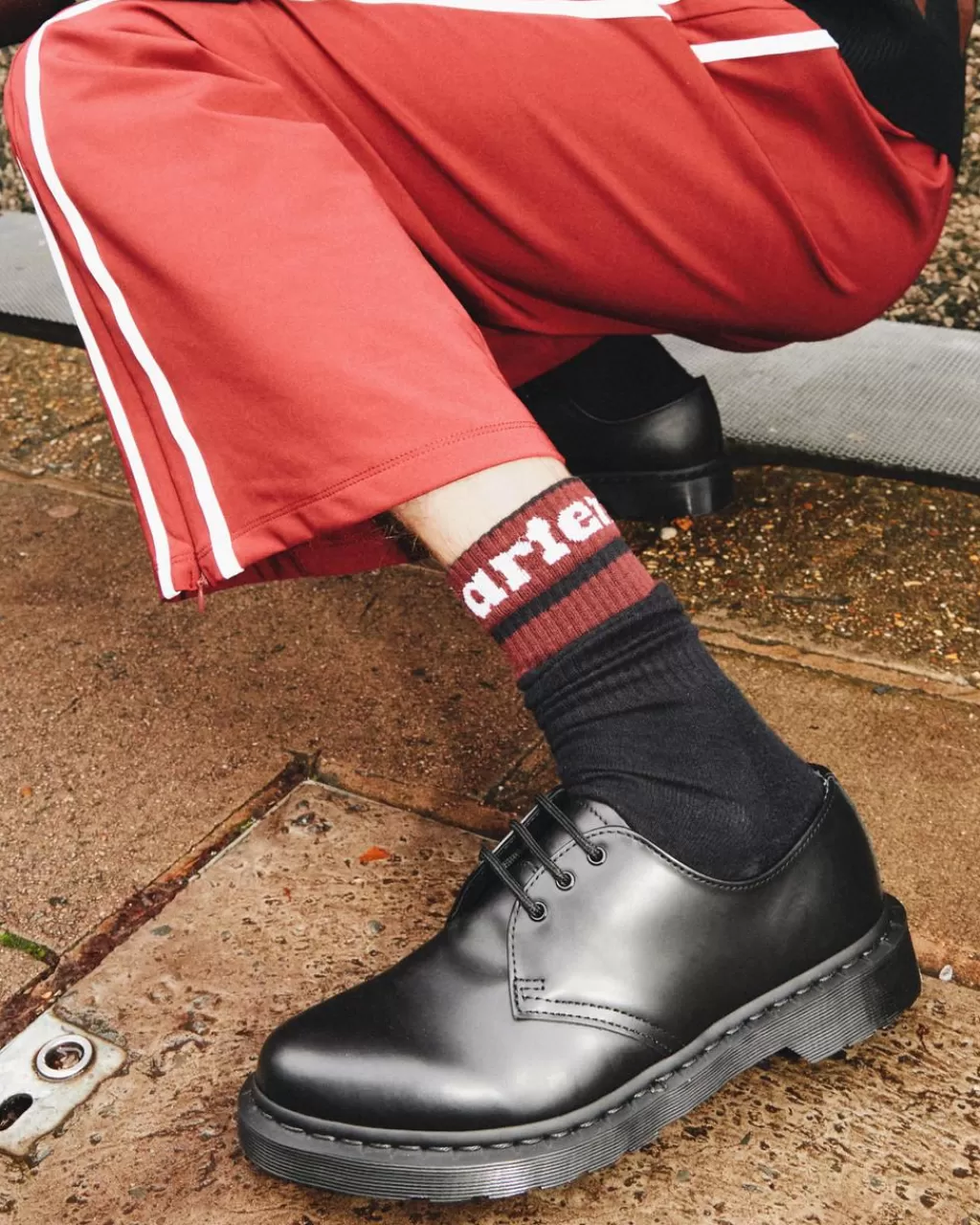 Shop Dr Martens Athletic Logo-Sokker I Bomuldsblanding Black+Cherry Red+White Cotton Blendac681004