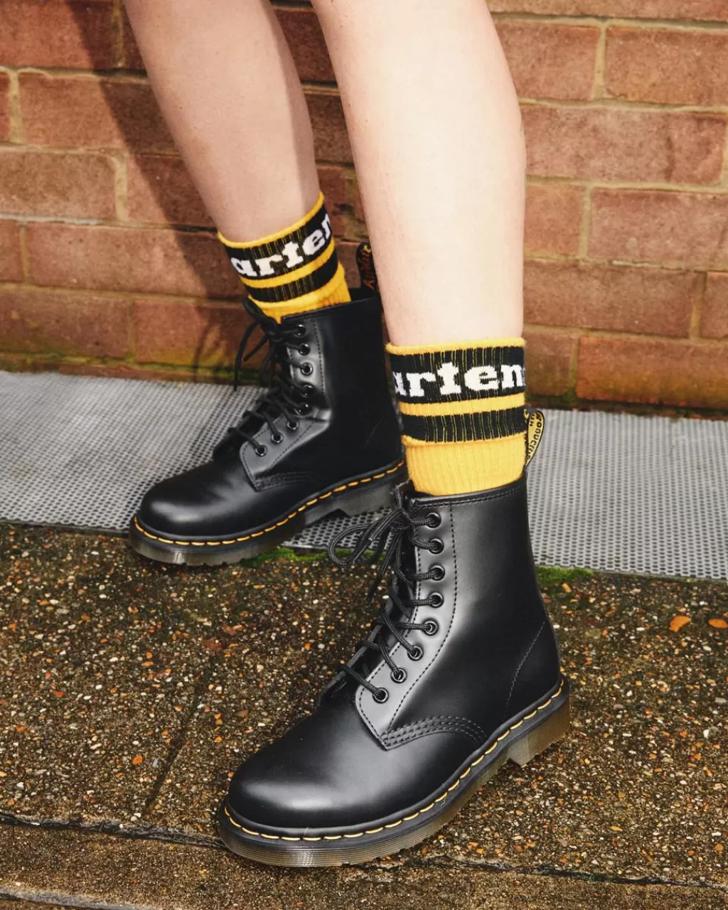 Store Dr Martens Athletic Logo-Sokker I Bomuldsblanding Yellow Cotton Blendac681700