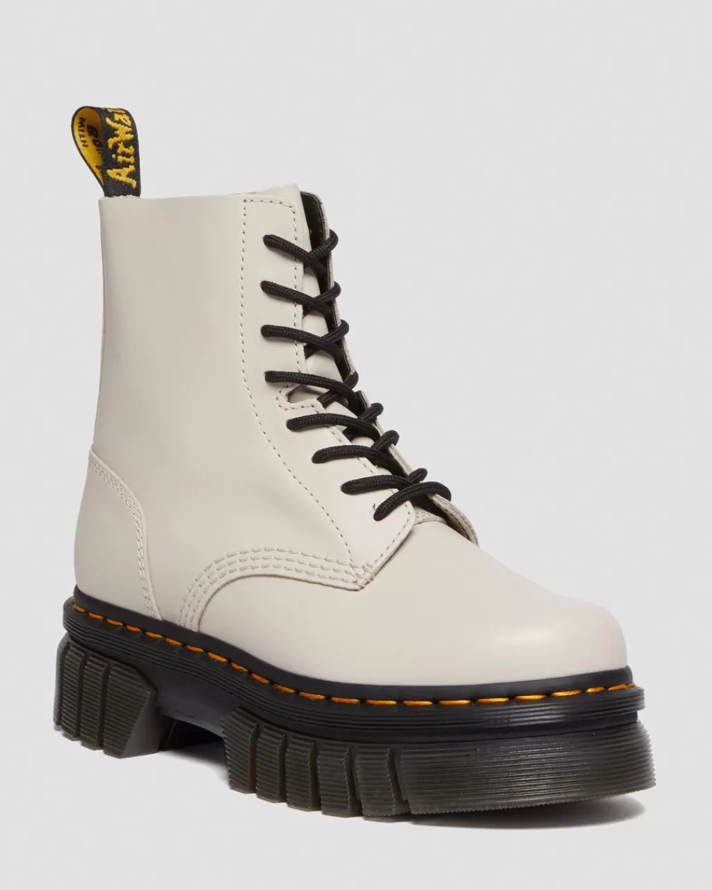 Discount Dr Martens Audrick Nappa Lux-Ankelstøvler Med Platform Cobblestone Grey Nappa Lux27149055