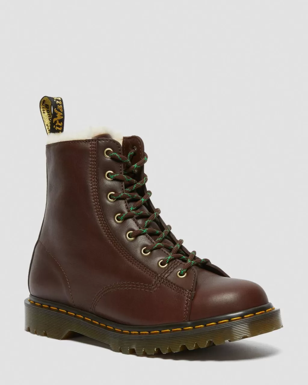 Outlet Dr Martens Barton Shearling Forede Ankelstøvler I Laeder Brown Hudswell26873264