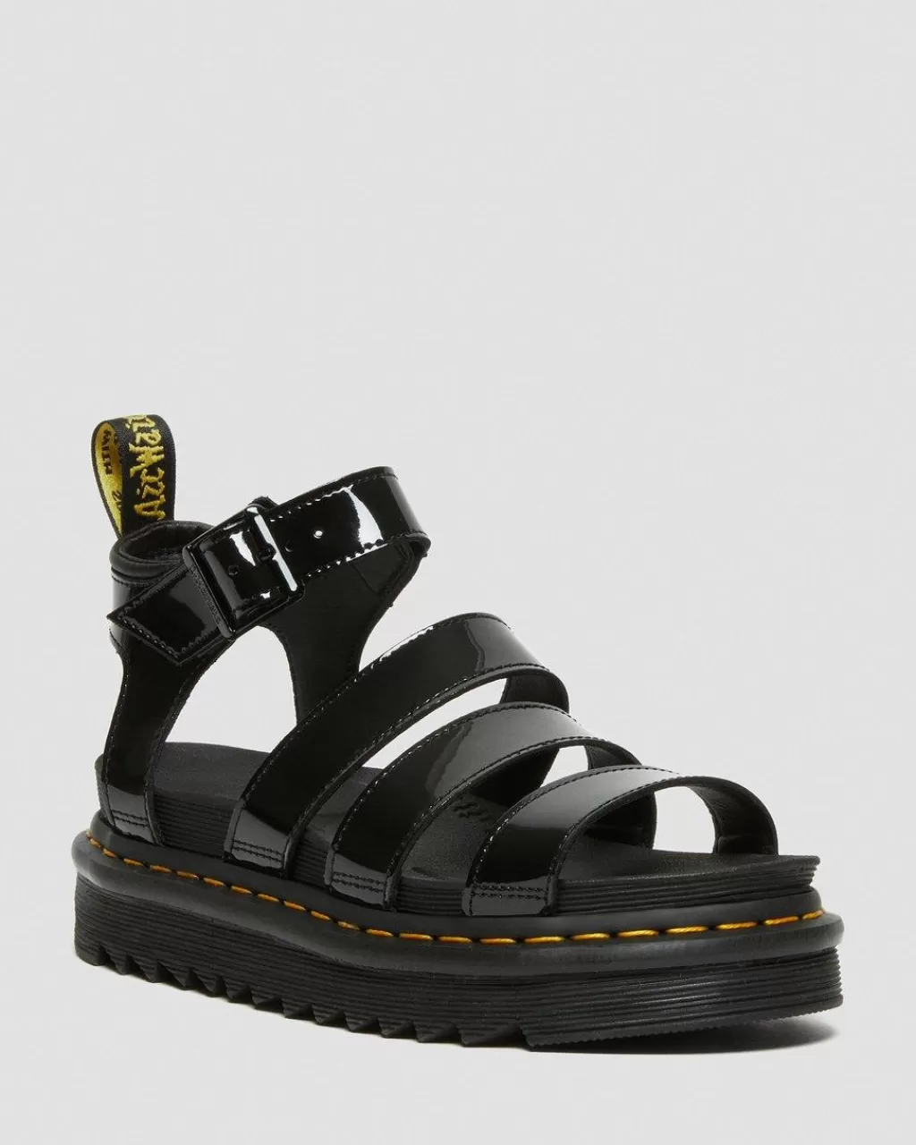 Discount Dr Martens Blaire Gladiator Sandaler I Laklaeder Black Patent Lamper24192001