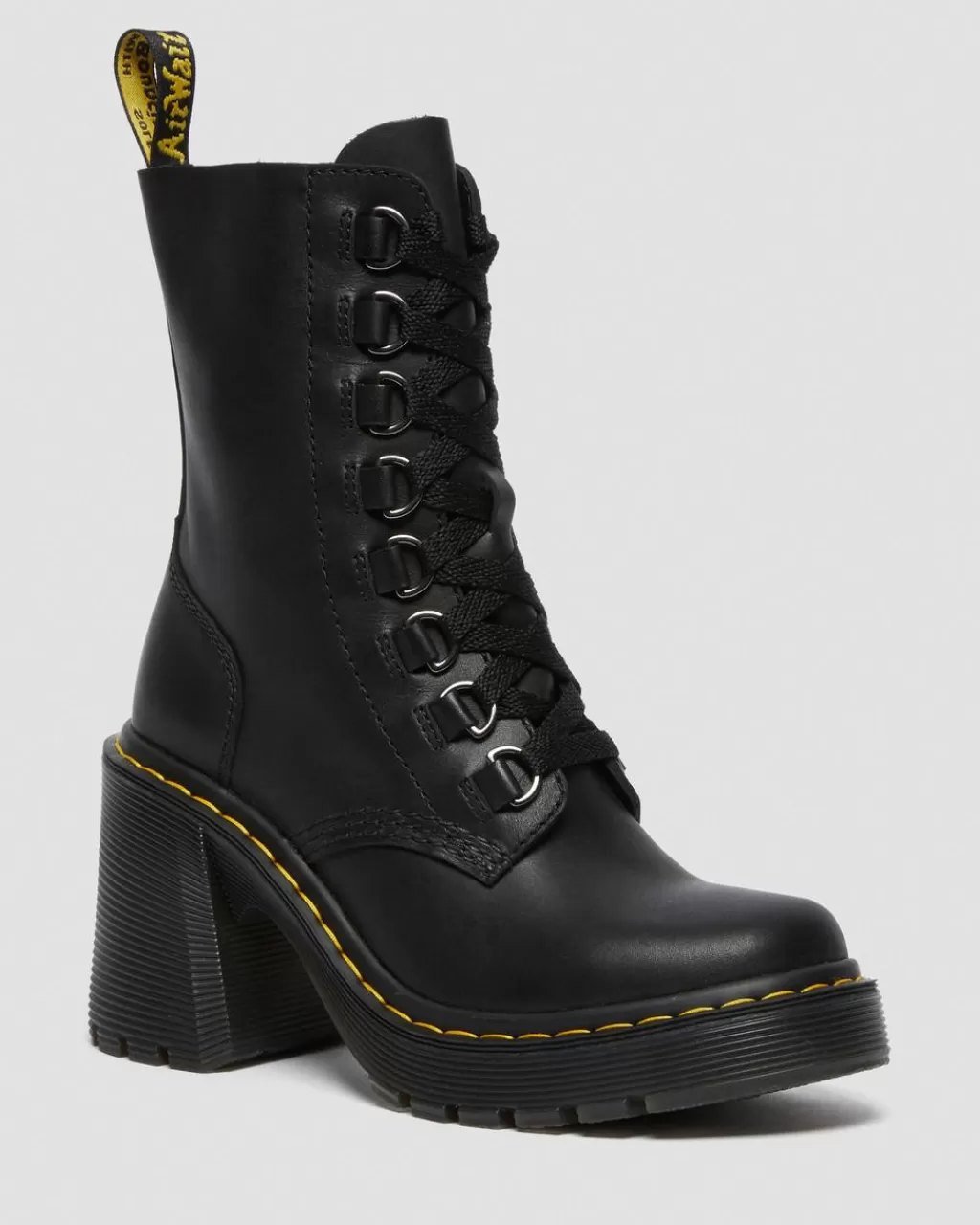 Cheap Dr Martens Chesney-Snørestøvler I Laeder Med Udskarne Haele Black Sendal26701001