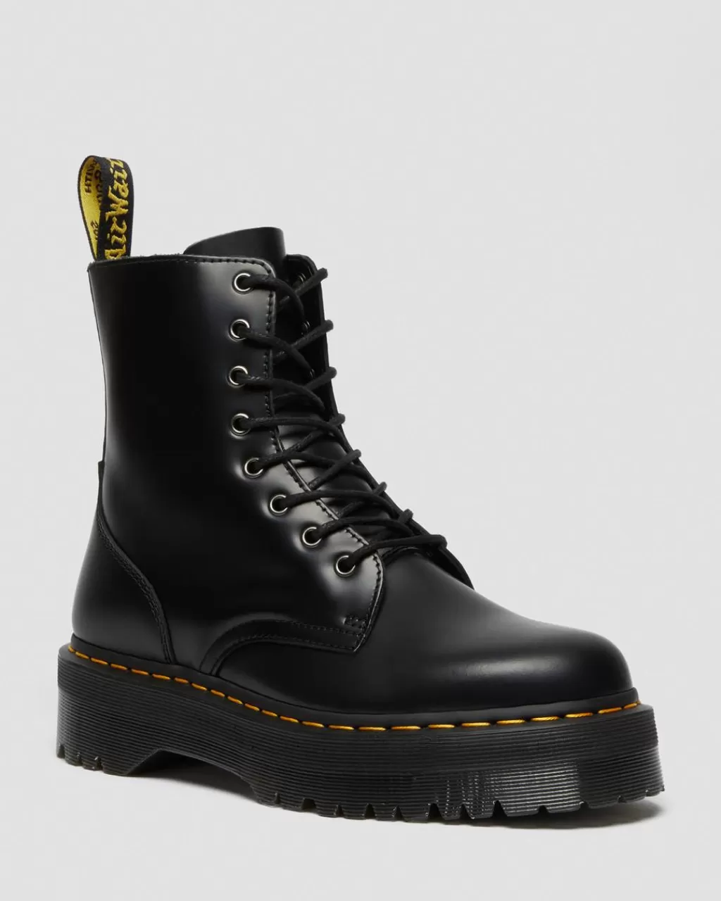 Best Dr Martens Jadon-PlatformStøvler I Smooth Laeder Black Polished Smooth15265001