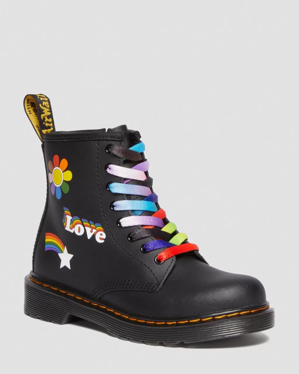 Shop Dr Martens Junior 1460 For Pride-Snørestøvler I Laeder Black Hydro30611001