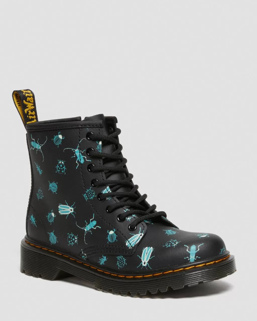 Fashion Dr Martens Junior 1460 Glow In The Dark Bugs-Snørestøvler Black Distorted Leopard S Backhand30653001