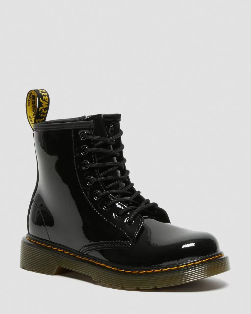 Sale Dr Martens Junior 1460 Snørestøvler I Laklaeder Black Patent Lamper15382003