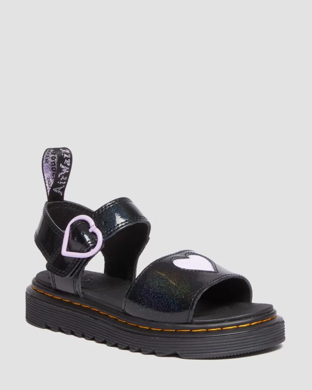 Clearance Dr Martens Junior Marlowe Galaxy Shimmer Heart-Sandaler Black Galaxy Shimmer30751001