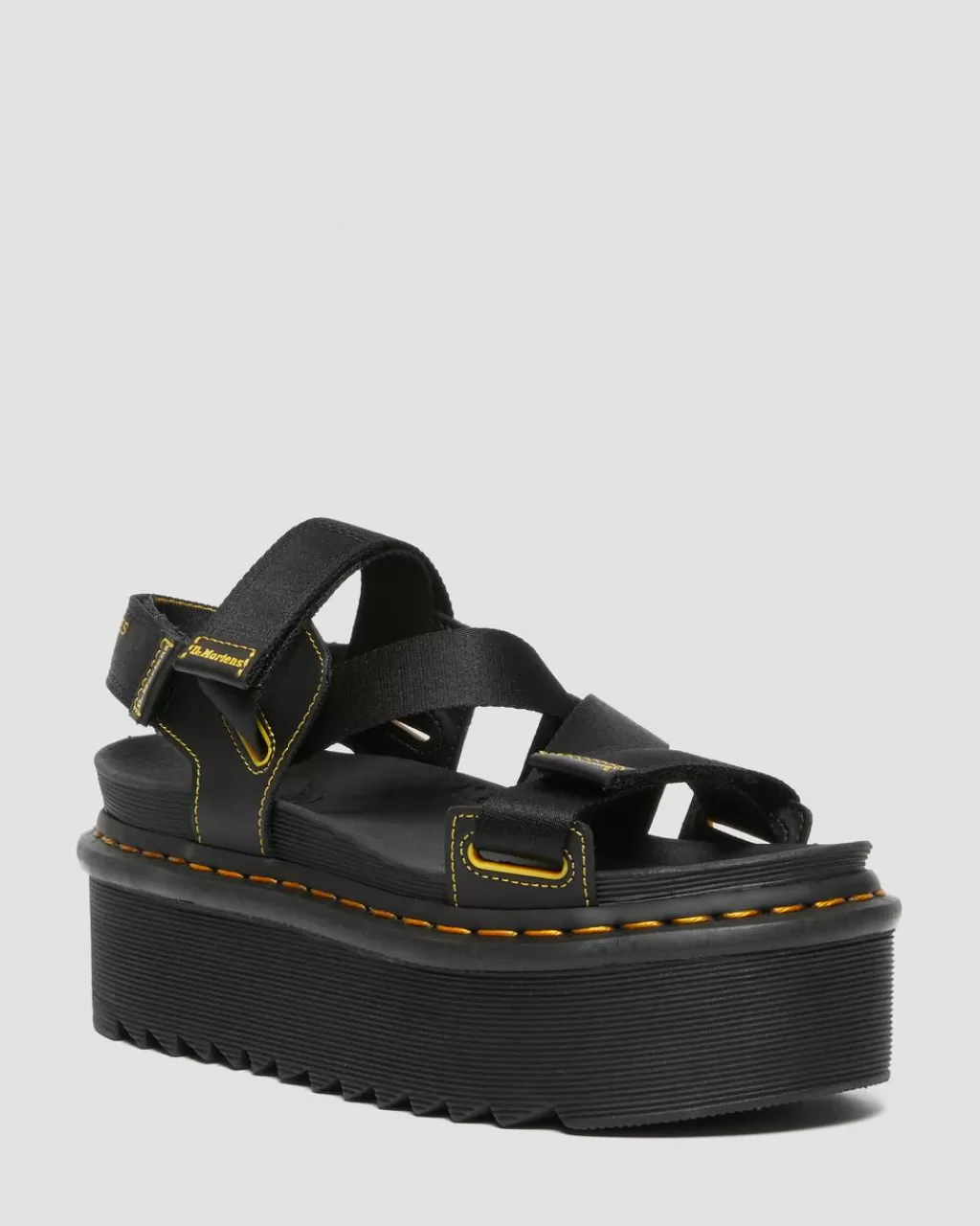 Sale Dr Martens Kimber Logo Webbing Sandaler Med Rem Black Hydro27351001