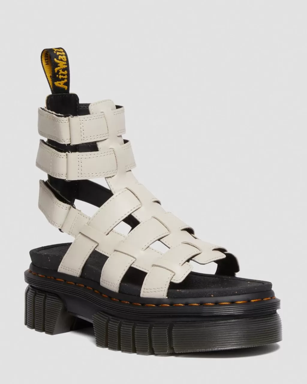 Outlet Dr Martens Ricki Gladiator-Platformsandaler I Nappa Lux-Laeder Cobblestone Grey Nappa Lux30575055