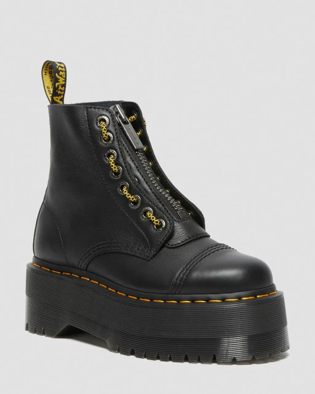 Discount Dr Martens Sinclair Max-PlatformStøvler I Pisa-Laeder Black Pisa27358001