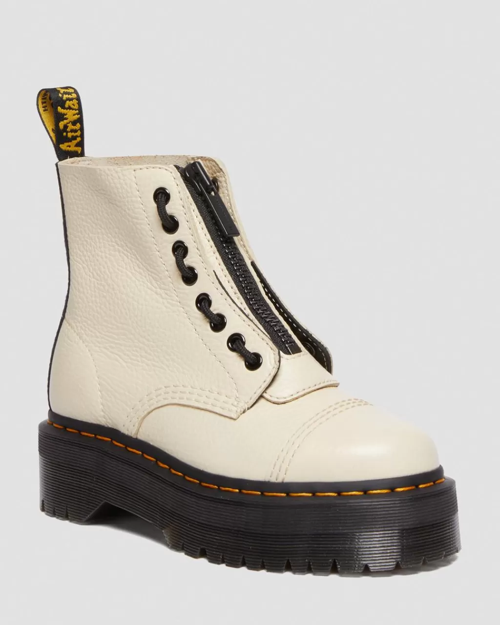 Online Dr Martens Sinclair-PlatformStøvler I Milled Nappa-Laeder Parchment Beige Milled Nappa30584292