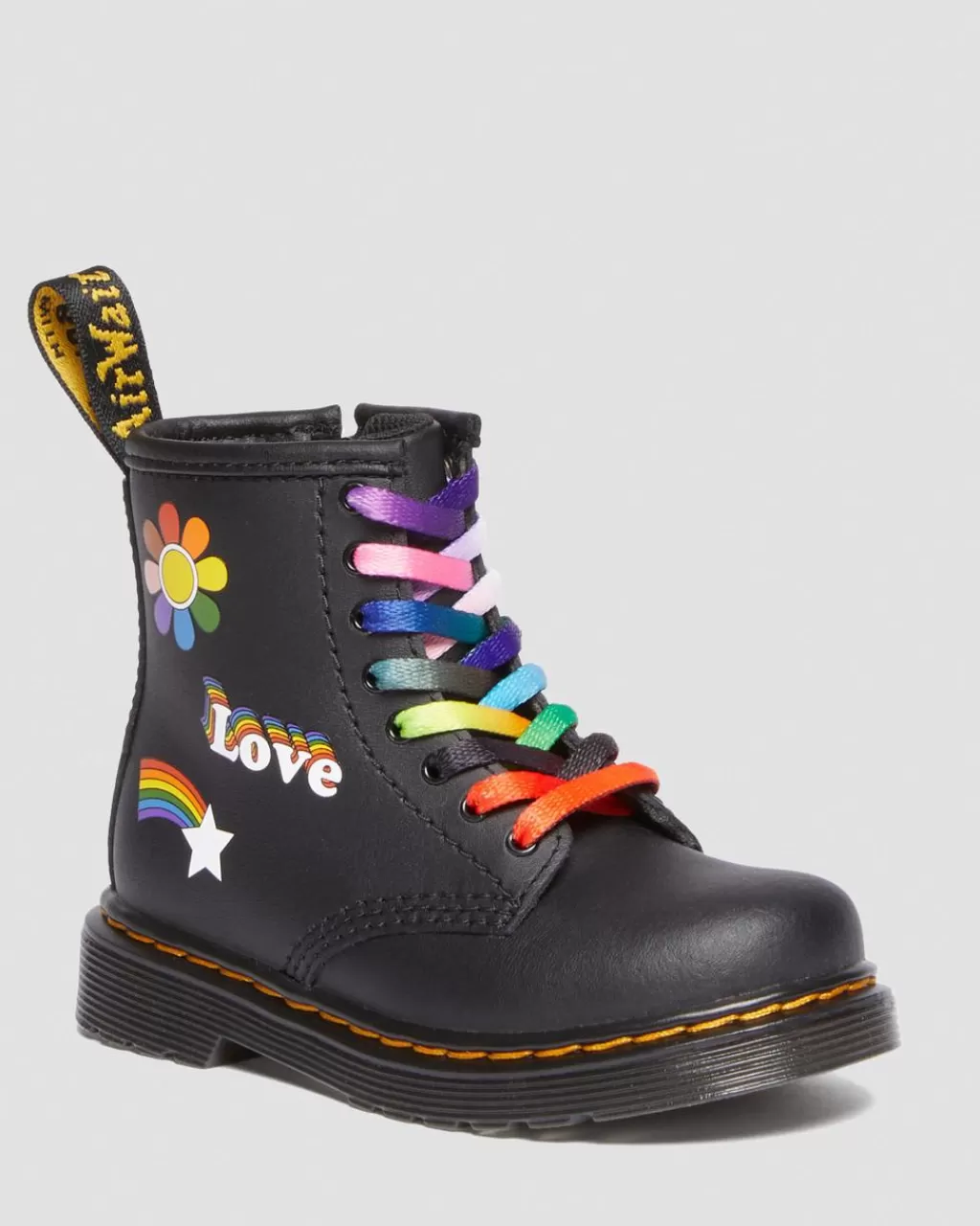 Hot Dr Martens Smaborn 1460 For Pride-Snørestøvler I Laeder Black Hydro30607001