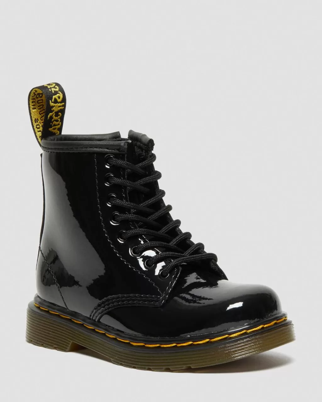 New Dr Martens Smaborn 1460-Snørestøvler I Laklaeder Black Patent Lamper15373003