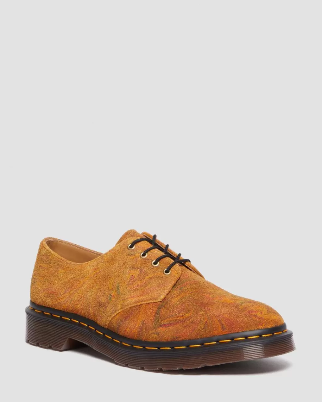 Flash Sale Dr Martens Smiths-Sko I Marmoreret Ruskind Brown+Mustard Marbled Hairy Suede30630295