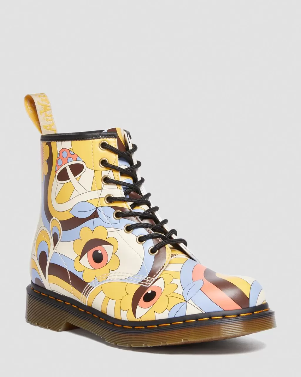 Shop Dr Martens Veganske 1460 Retro Kemble-Snørestøvler Parchment Beige Kemble30759292